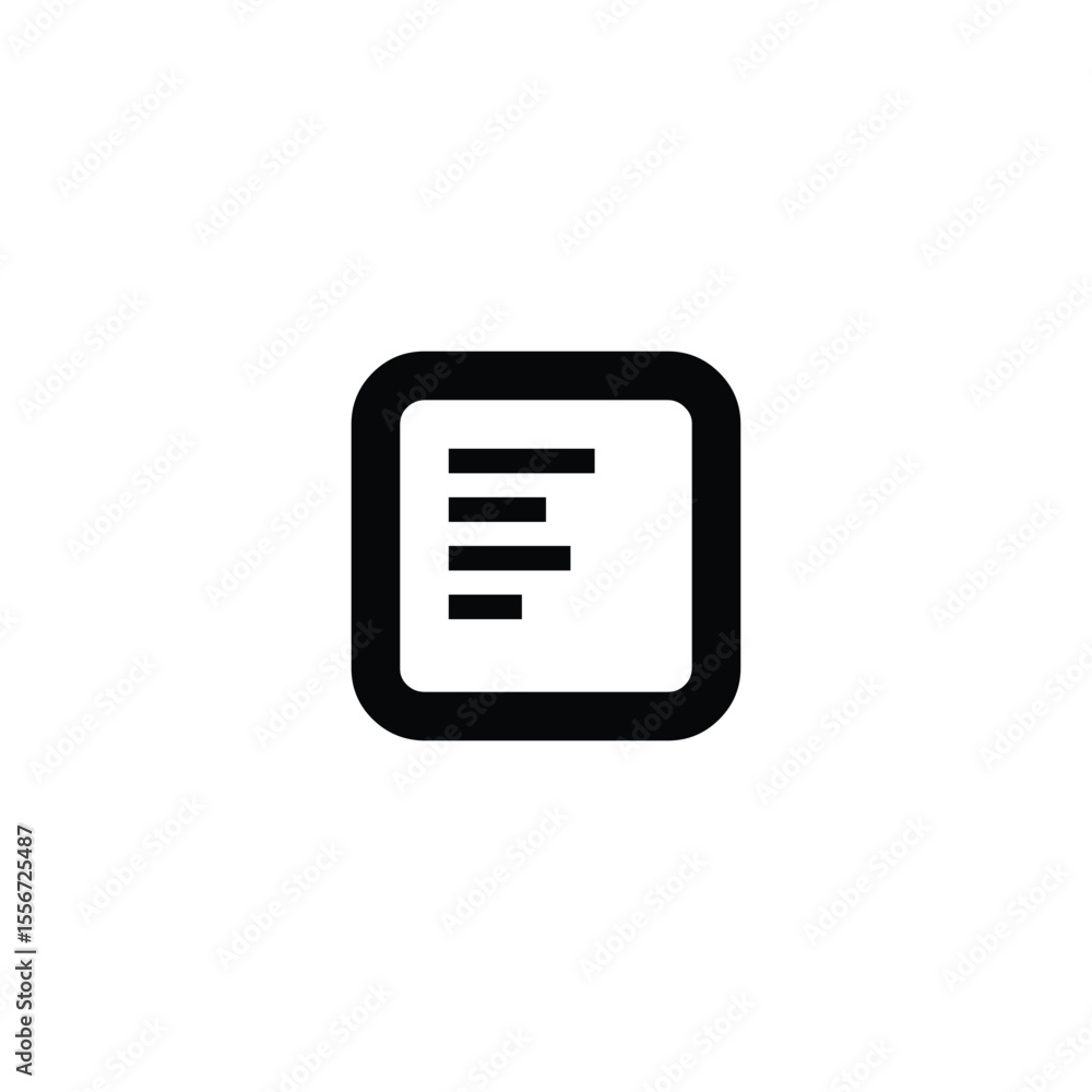 Left Align Black UI Icon Left Align Black UI Icon