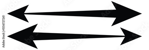 Dual sided arrow vector, icon, silhouette design isolated on white background. eps 10