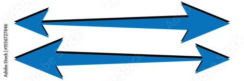 Dual sided arrow vector, icon, silhouette design isolated on white background. eps 10