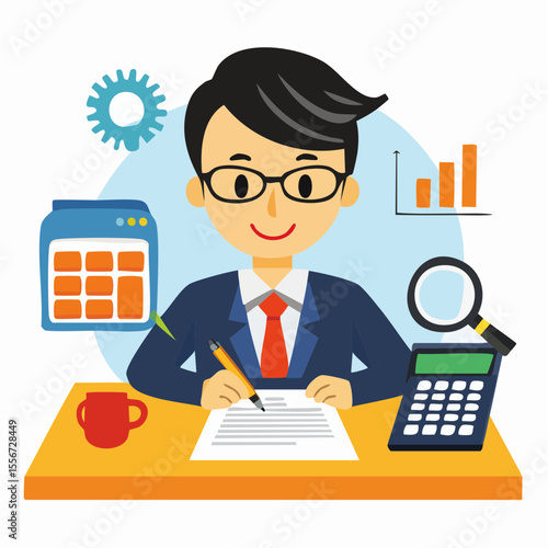 税務調査をイメージしたベクター素材