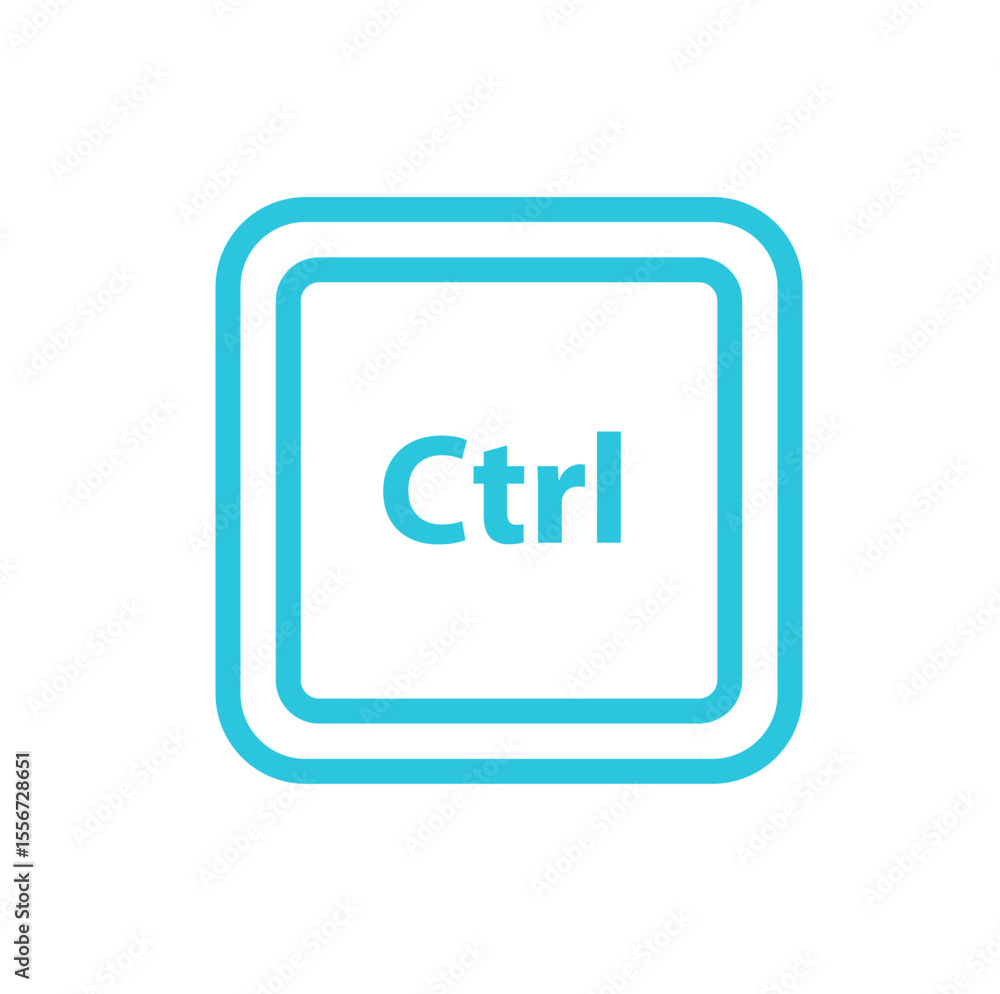 Control, ctrl Keyboard Button Icon. Isolated on white Control, ctrl Keyboard Button Icon. Isolated on white