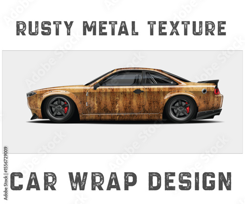 Rusty Metal Texture Car Wrap Design car with