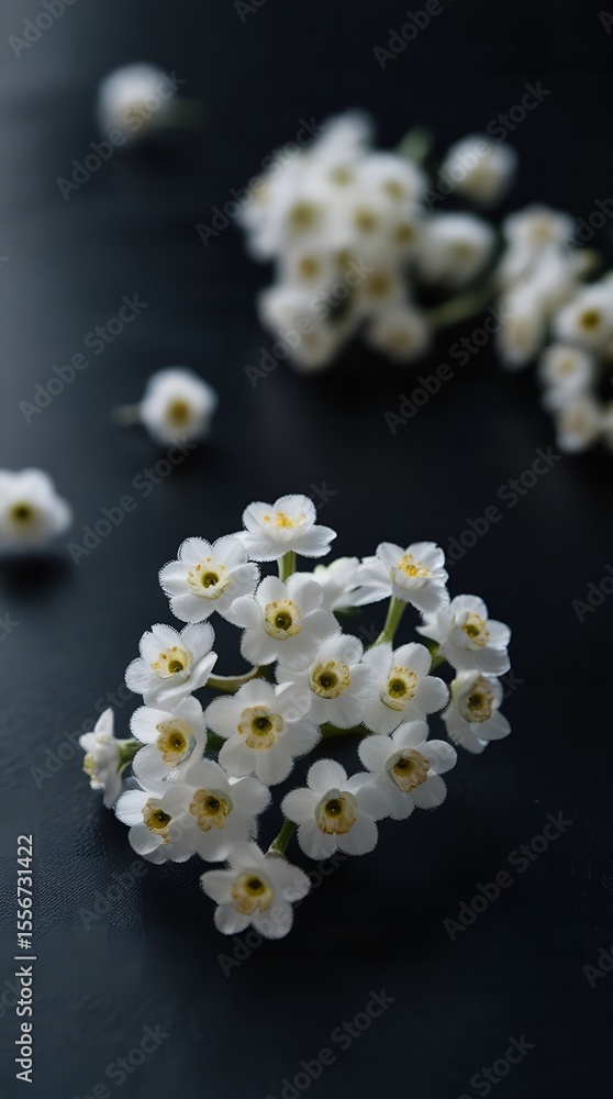 Close-up of White Daffodils on a Dark Surface Close-up of White Daffodils on a Dark Surface