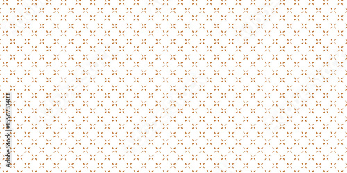 Golden vector seamless pattern with small diamond shapes floral silhouettes. Simple texture.