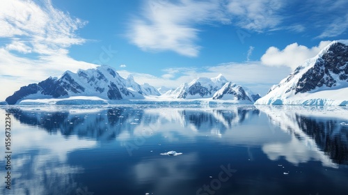 Wallpaper Mural Serene Antarctic Waters Reflecting Snow-Capped Mountains and Azure Skies Torontodigital.ca