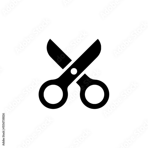 Scissors Icon in Closed Position Representing Cut, Edit, or Crafting Tools in Vector Style