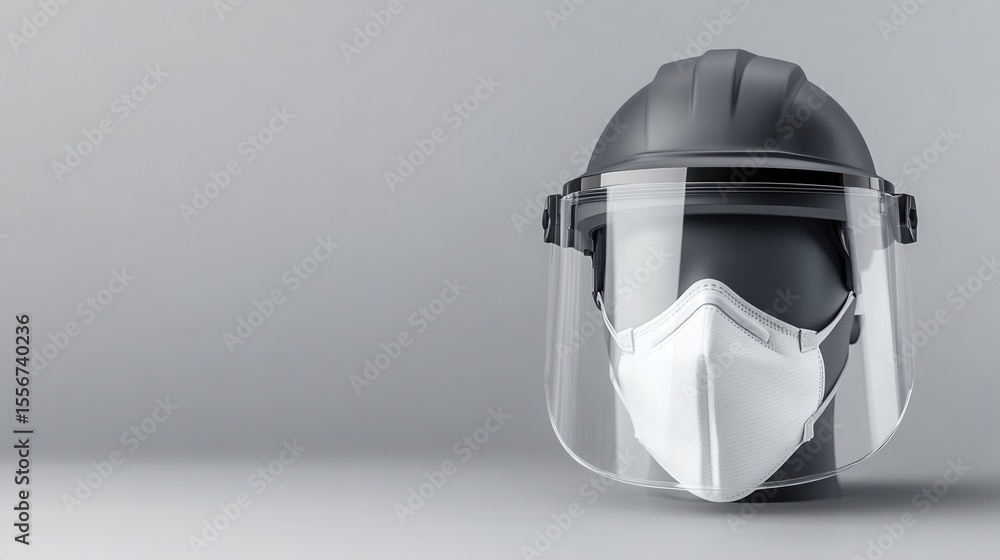 Fototapeta premium Safety Gear with Helmet and Face Shield for Personal Protection at Work