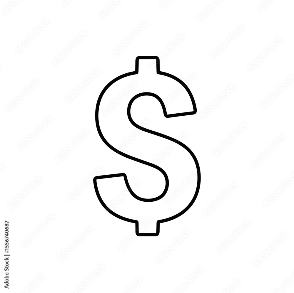 Dollar symbol outline icon Dollar symbol outline icon