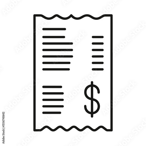 Receipt paper outline icon