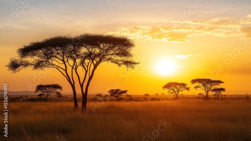 Golden African sunset