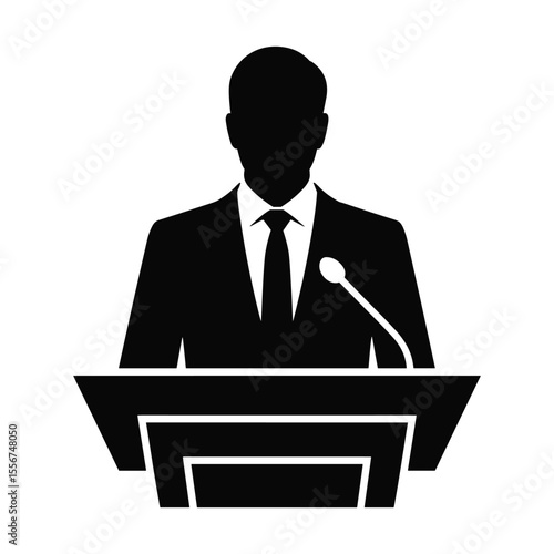 Public Speaker at Podium Presentation Icon