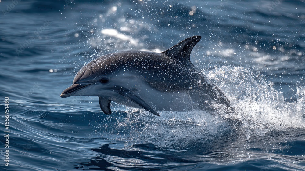 Fototapeta premium Bottlenose Dolphin Leaping From Ocean