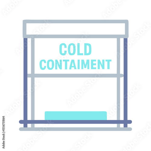 Cold Containment Structure with Text Graphic on White Background