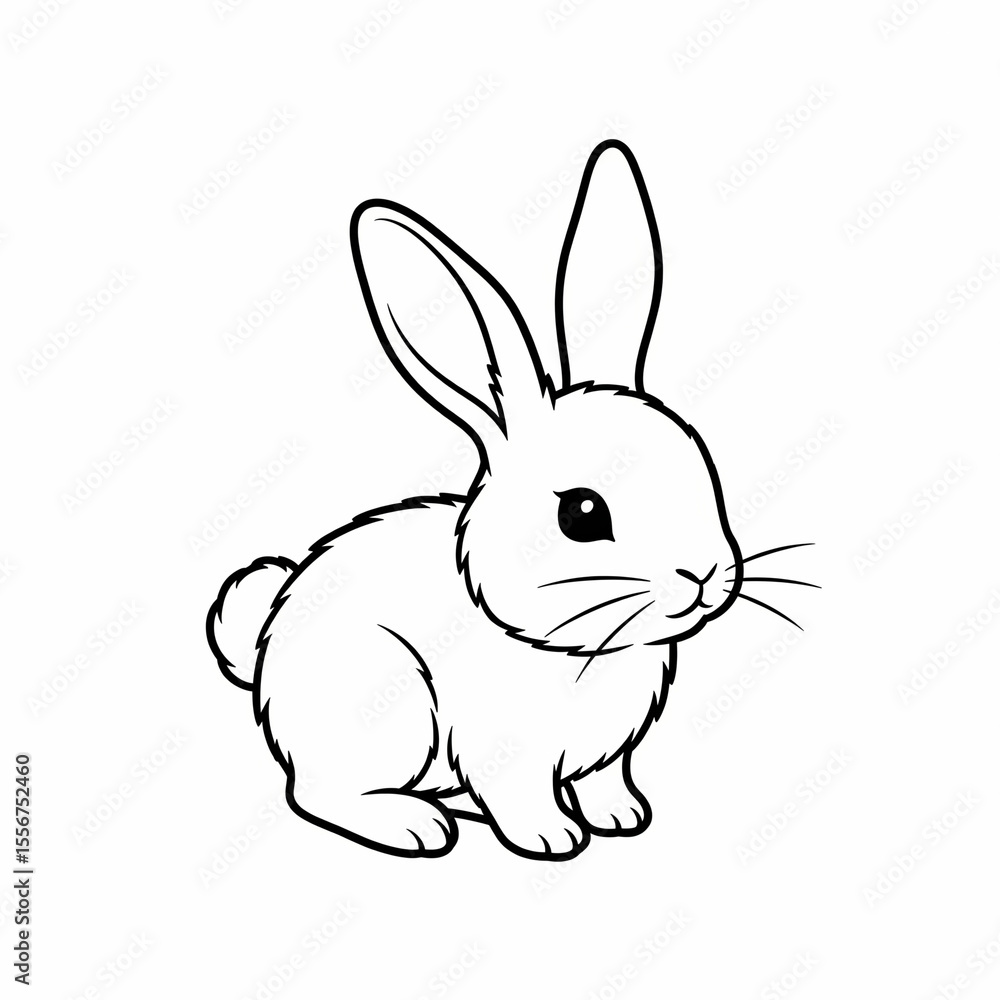 Obraz premium white rabbit on white background