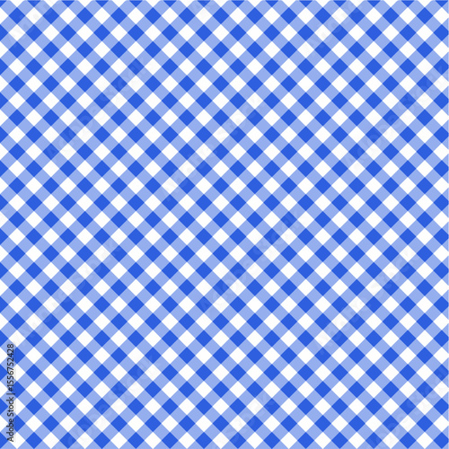 Gingham cross seamless pattern checkerboard  with blue and white color. checkerboard background, square, tablecloth, book cover, Vector illustration