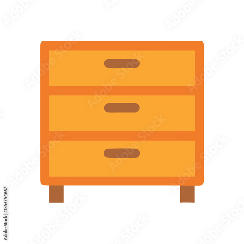Minimalist orange chest of drawers for interior design projects