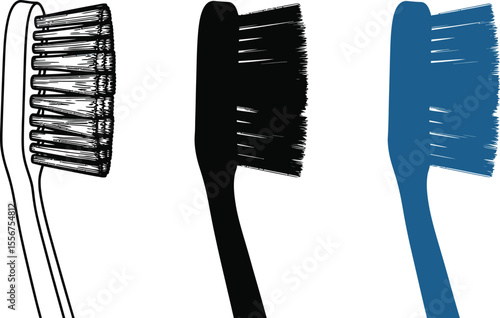 Toothbrush vector illustration set dental care oral hygiene teeth cleaning equipment drawing design element editable vector illustration with png format