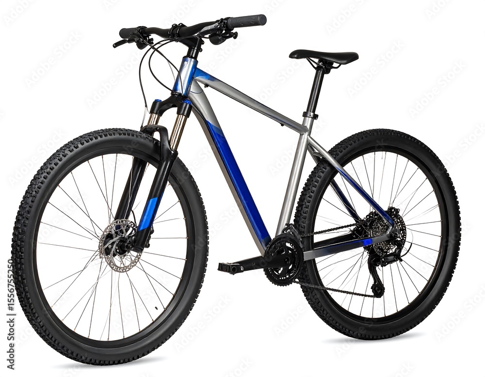 Obraz premium Gray and blue mountain bike