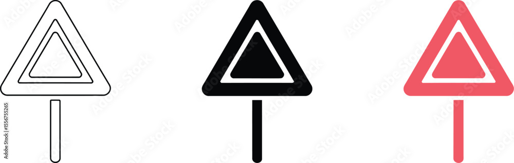 Isolated triangle sign vector illustration traffic warning symbol attention road hazard caution alert icons editable vector illustration with png format Isolated triangle sign vector illustration traffic warning symbol attention road hazard caution alert icons editable vector illustration with png format