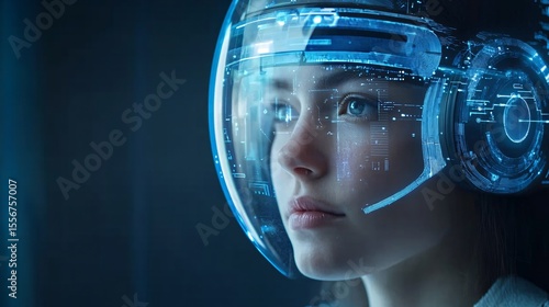 Wallpaper Mural Futuristic Integration of AI Productivity Tools in the Workplace Torontodigital.ca