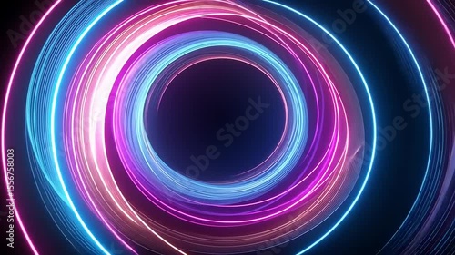 Vibrant swirling light patterns creating a dynamic visual effect against a dark background