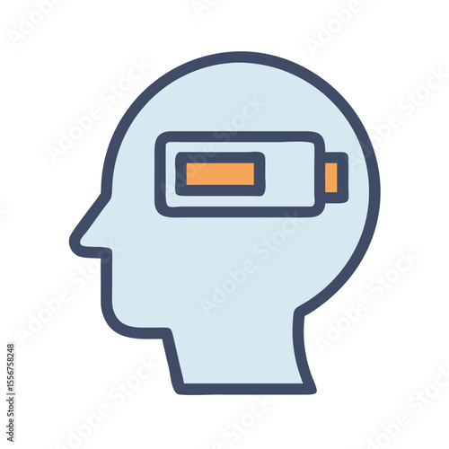 Low battery inside head: depicting mental fatigue exhaustion