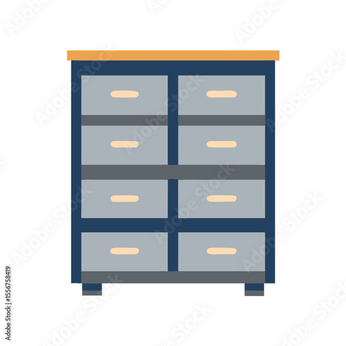 Modern dresser with eight drawers perfect organization stock image