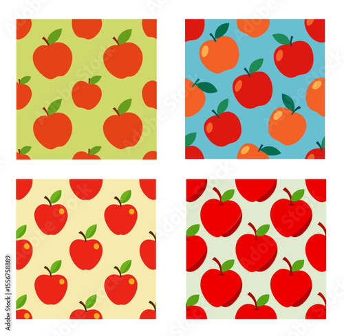 apple seamless pattern vector illustration