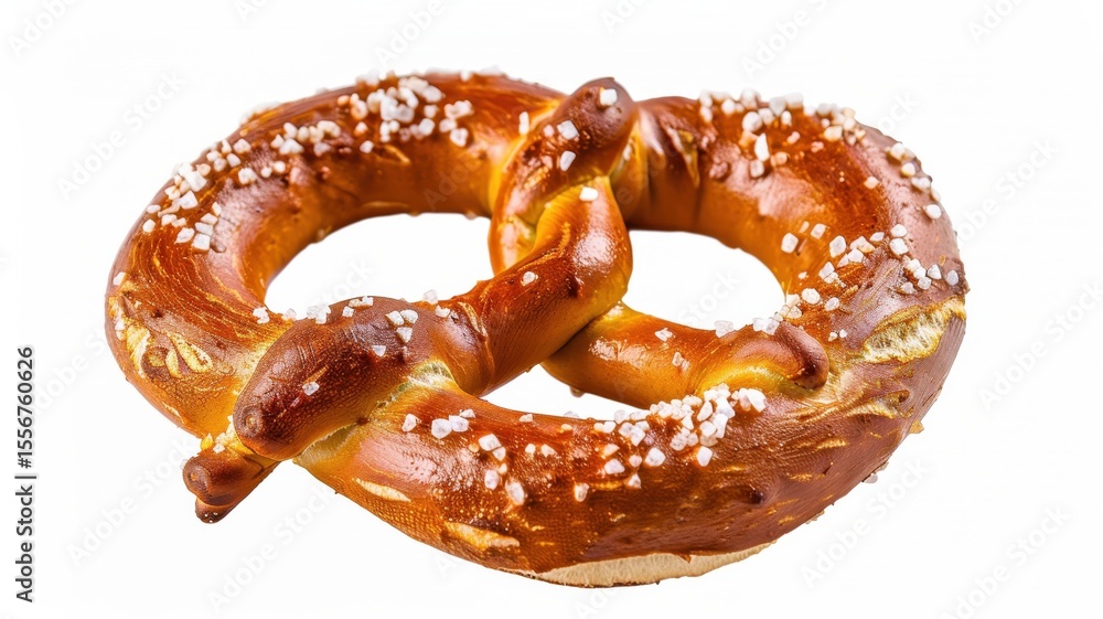 Traditional soft pretzel isolated on white Traditional soft pretzel isolated on white