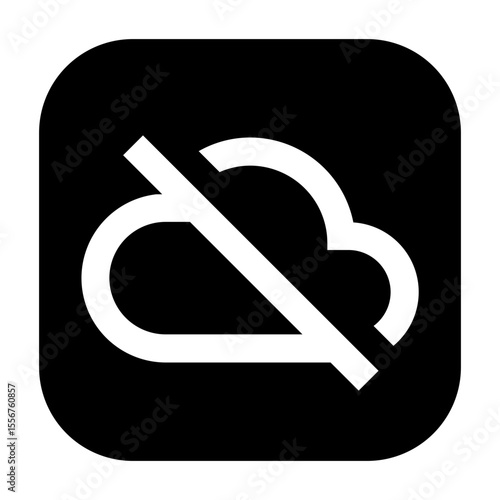 Line icon indicating cloud access is turned off or disabled.