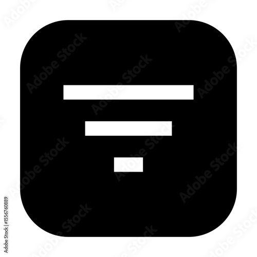 Line icon of a filter list, typically used to narrow down results or apply sorting.