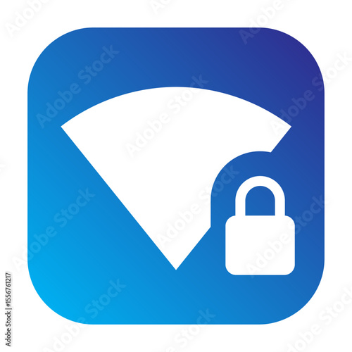Wifi signal lock icon representing wifi signal lock functionality on mobile devices.