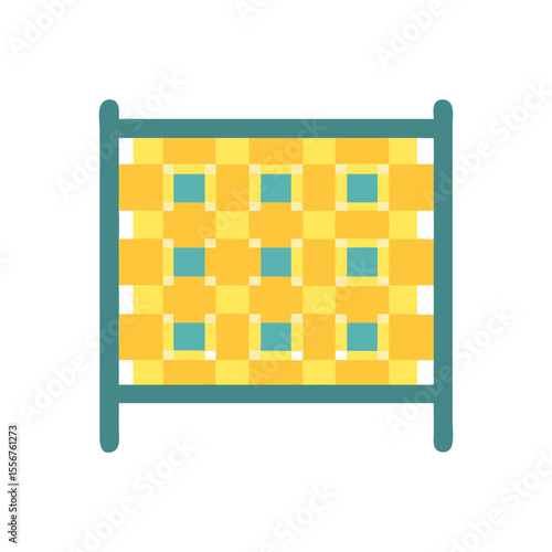 Hand drawn pixel art cot on a White Background