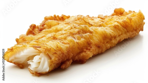 Deep-fried whole fish isolated in studio