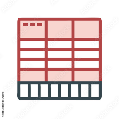 Tableau sur toile Minimalistic grid icon on White Background featuring tabular data