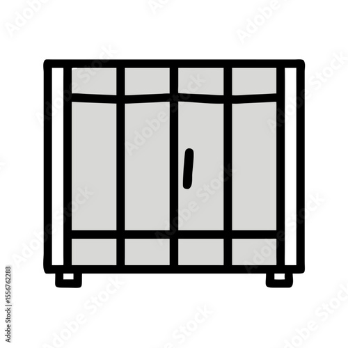 Simple prison bars icon isolated on a White Background