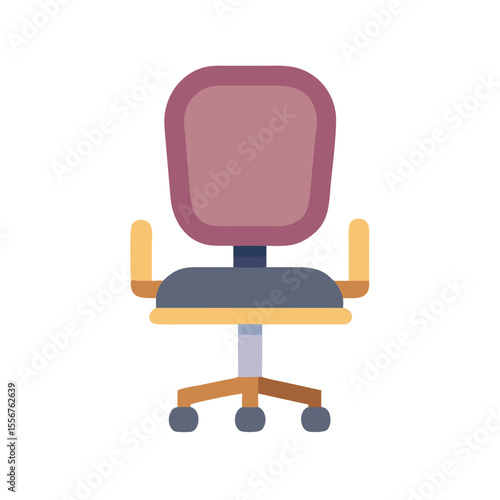 Modern office chair illustration isolated on simple White Background