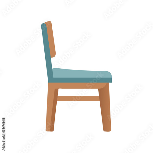 Isolated side view illustration of a simple modern chair