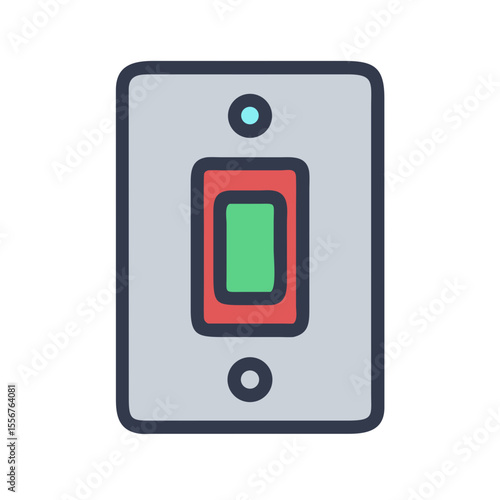 Isolated light switch illustration with modern design on White
