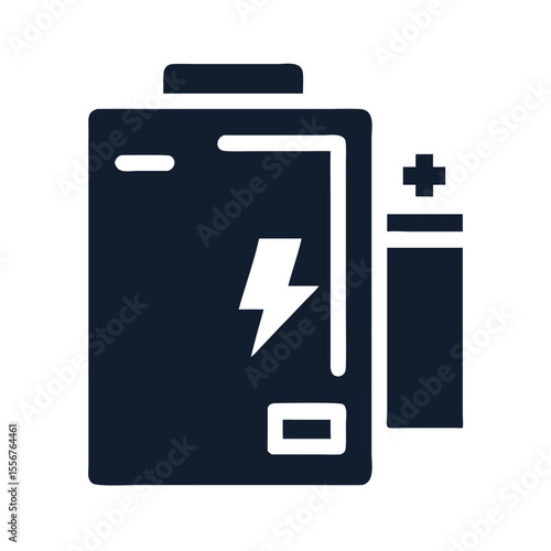 Battery Icon Flat Illustration Power Energy Electricity Symbol