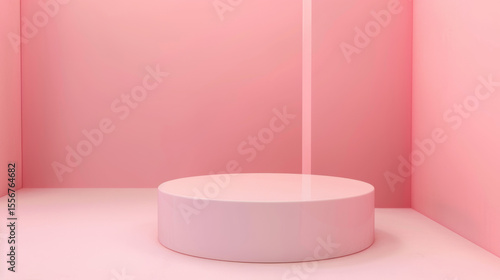 Wallpaper Mural minimal pink podium in soft pastel room Torontodigital.ca