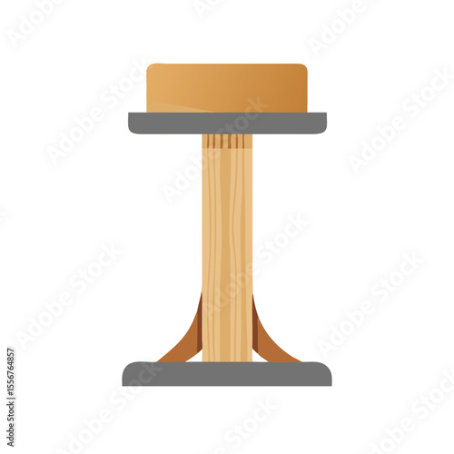 Stylized wooden cat tree with scratching post isolated illustration