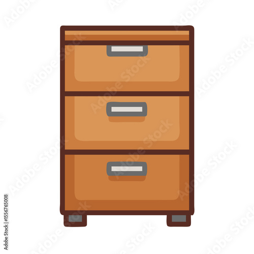 Wooden drawer cabinet with three drawers storage organizer