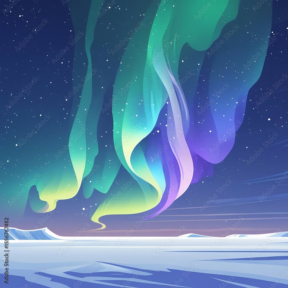 Fototapeta premium winter night landscape