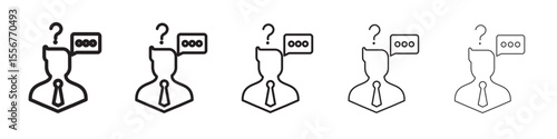 Business Decision Confusion Icon thin flat outline style vector sign