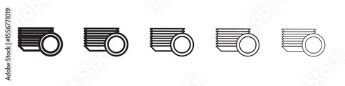Clean stack plates icon thin flat outline style vector sign