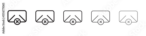 close mail icon thin flat outline style vector sign