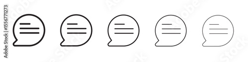 Comment icon thin flat outline style vector sign