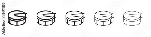 Conga drum icon thin flat outline style vector sign