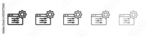 control panel icon thin flat outline style vector sign